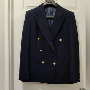 Burberrys Vintage Women's Size M Navy Blue Double Breasted Blazer
